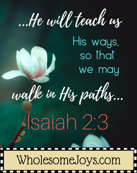 Isaiah 2:3 He will teach us His ways