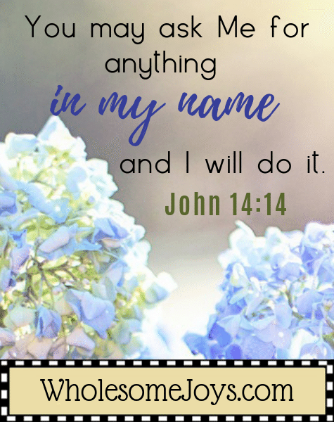 John 14:14 Ask me in my name will do it