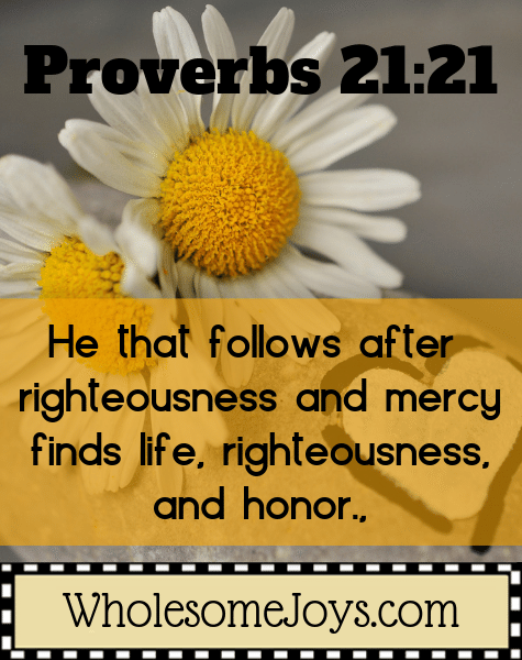 Proverbs 21:21 He that follows after righteousness