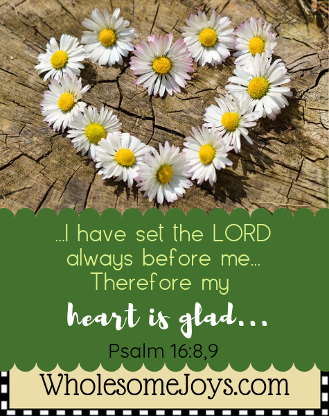 Psalm 16:8,9 I have set the Lord heart glad