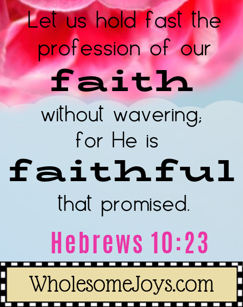 Hebrews 10:23 Let us hold fast faith