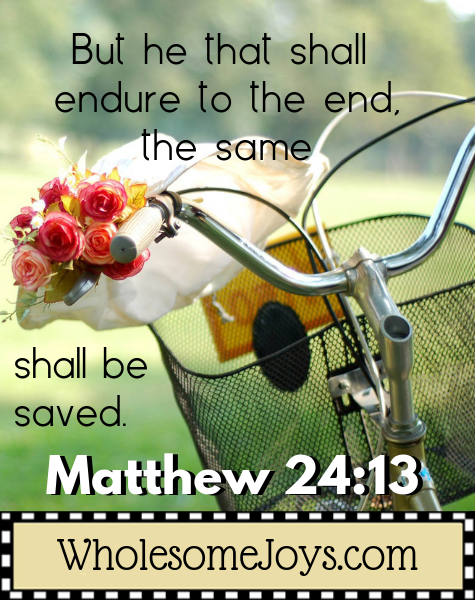 Matthew 24:13 But he that shall endure to the end