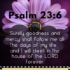 Psalm 23:6 Surely goodness and mercy follow me