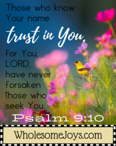 Psalm 9:10 Those who know Your name